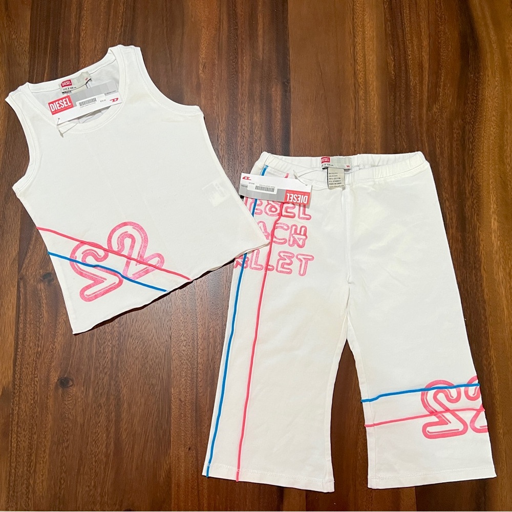 NWT Diesel Size 6 Girl’s Tank Top and Leggings Set
